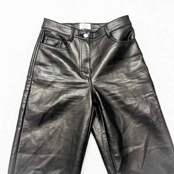 Wilfred Faux Leather Slim Straight Leg Black Pant Size 00 MINT Condition - Picture 7 of 10